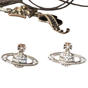 Vivienne Westwood Silver Crystal Orb Earrings